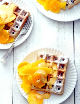 Oranje wafels met sabayon en oranjebitter