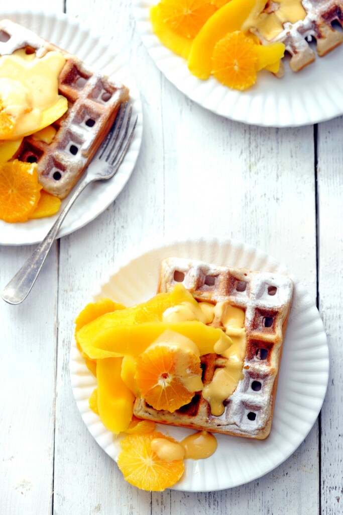 Oranje wafels met sabayon en oranjebitter