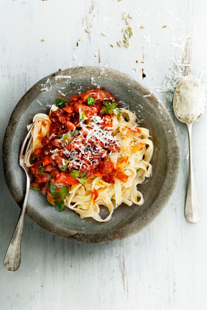 tagliatelle met lamsbolognese