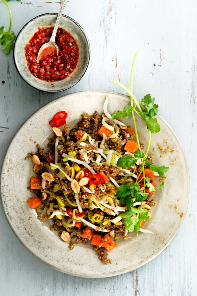 Nasi van quinoa met pinda’s en koriander