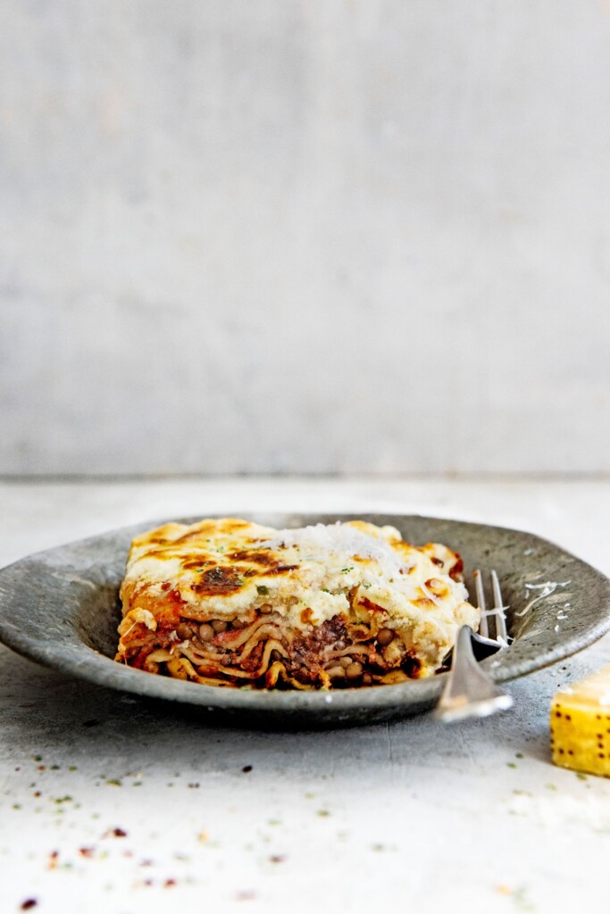 lasagne met gehakt en linzen