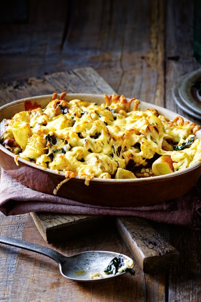 gesmoorde prei met bloemkool en gruyère