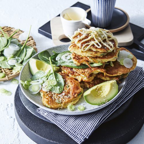 Okonomiyaki met garnalen