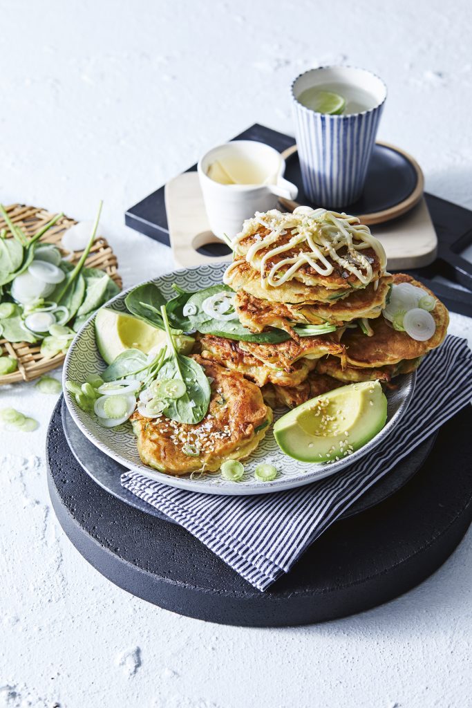 Okonomiyaki met garnalen