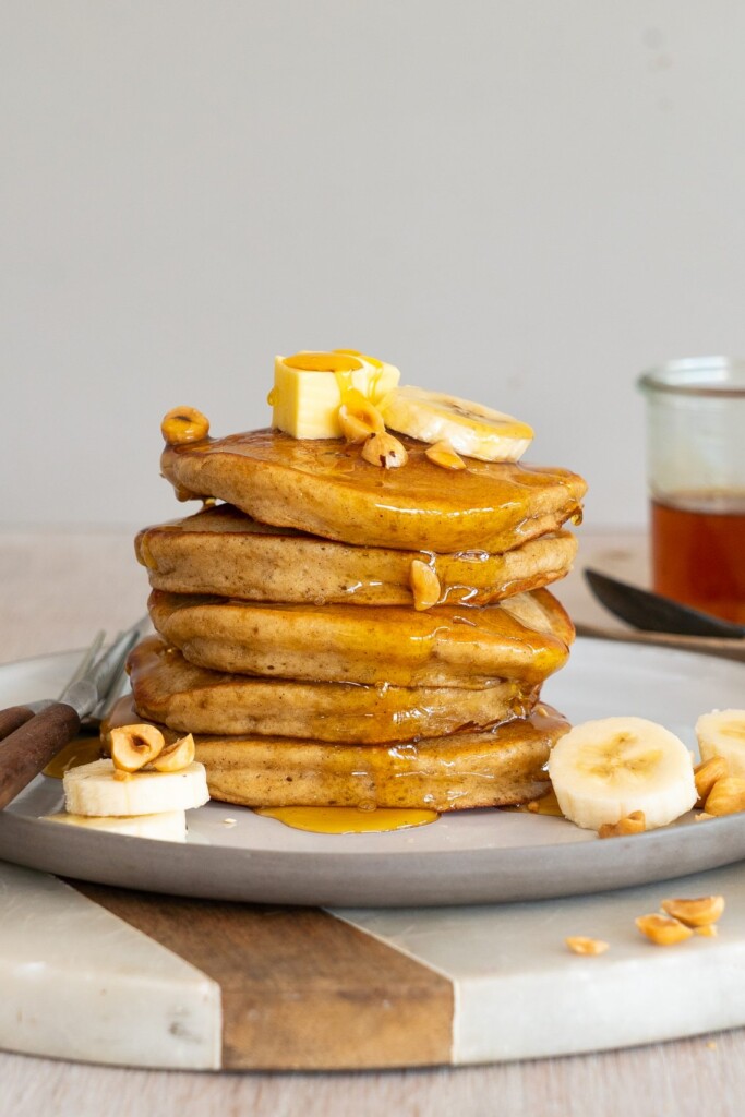 bananenbrood pancakes uit de blender