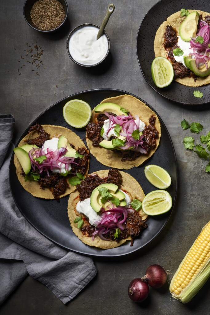 Mexicaanse taco’s con carne guisada (gestoofd rundvlees)