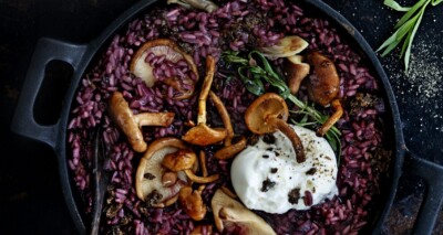 truffelrisotto met paddenstoelen en burrata
