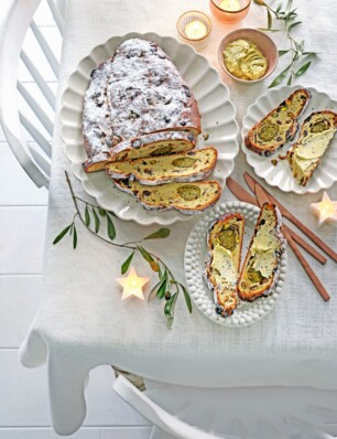 kerstbrood met pistachespijs & geklopte anijsboter