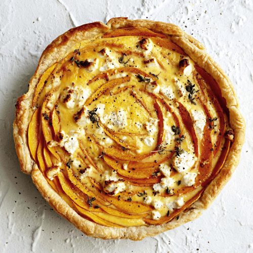 pompoentaart met geitenkaas