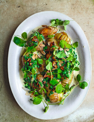 geroosterde aardappeltjes met spinazie van Nigel Slater