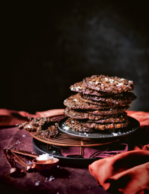 havermoutkoekjes met zilte chocolade en pretzels