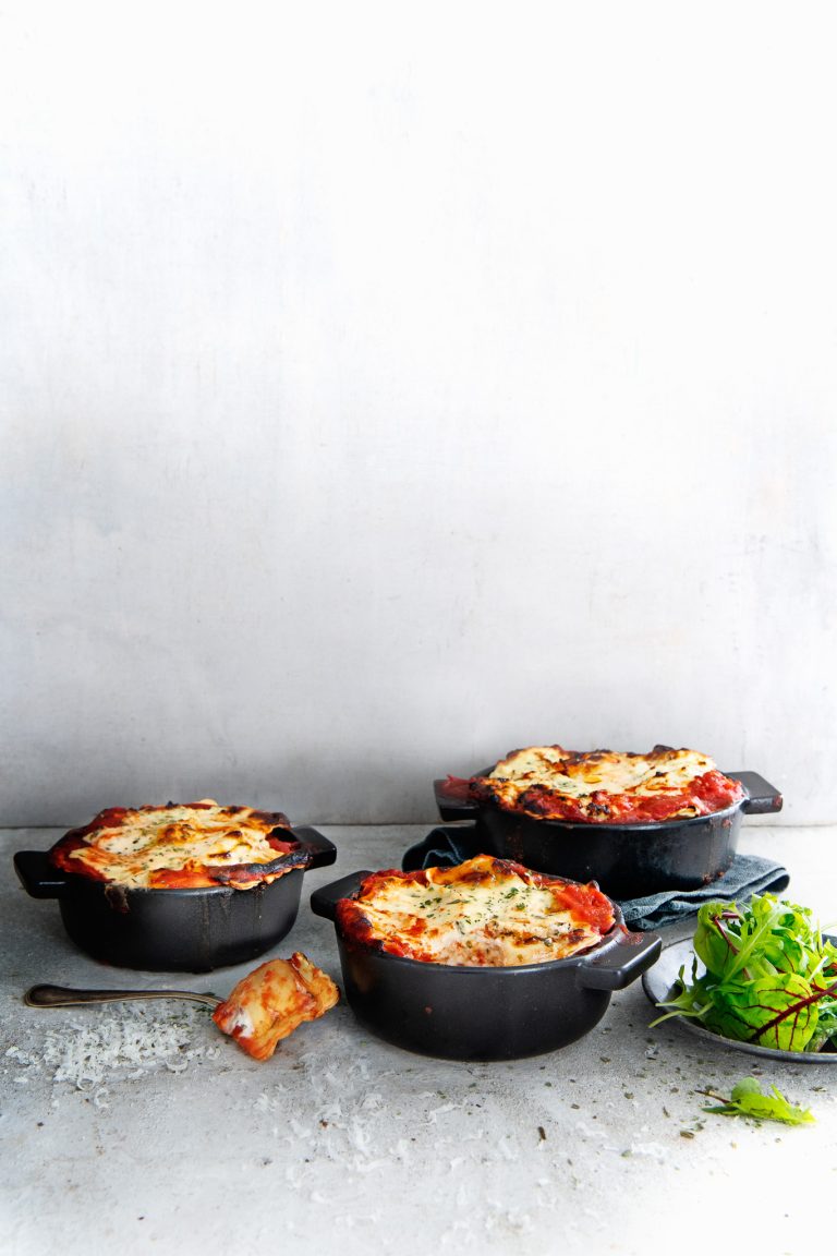 lasagne van ravioli met parmezaancreme
