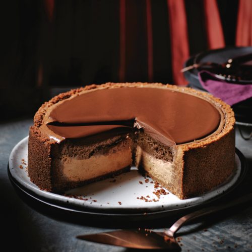 chocolade cheesecake karamel