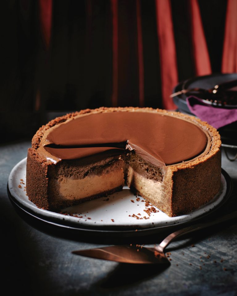 chocolade cheesecake karamel