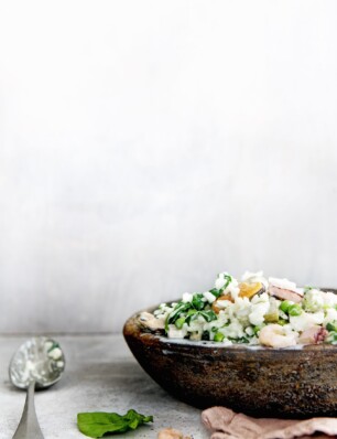 eenpansgerecht risotto verde met zeevruchten