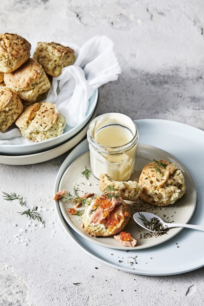 scones als borrelhapje met zalmforel