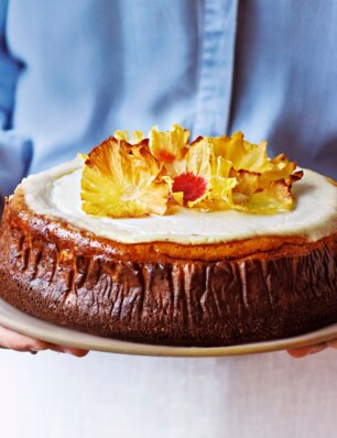 citroencheesecake met ananasbloemen