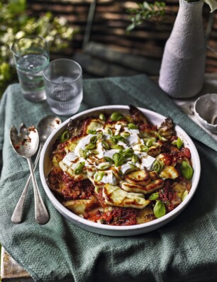 gebakken aardappeltjes met halloumi uit de oven