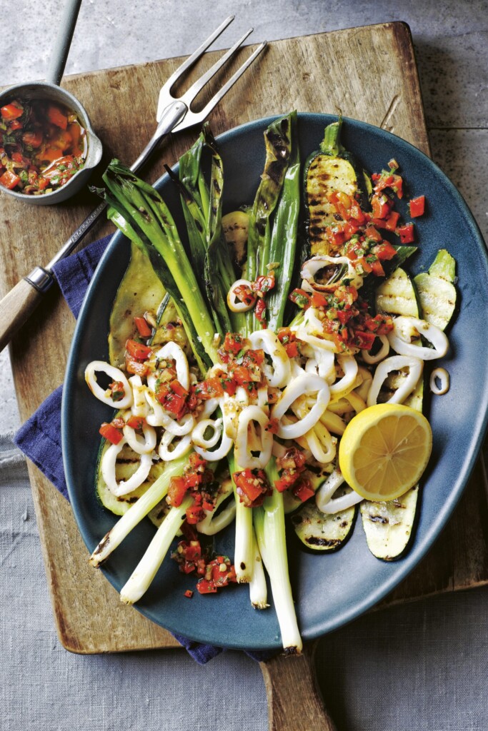 gegrilde calamari met gegrilde-paprikasalsa