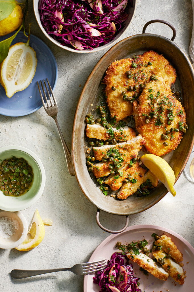 kipschnitzel met kappertjes-peterseliesaus