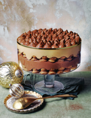 chocolademousse trifle met karamel