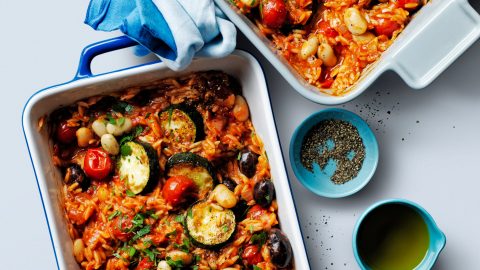 risoni cacciatore met courgette – snelle vegan recepten