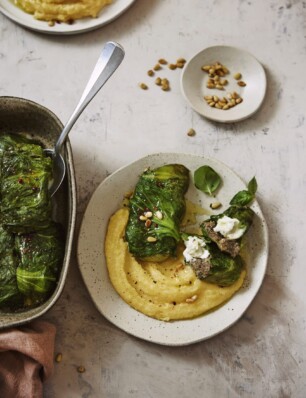 andijvierolletjes met paddenstoelentapenade en mozzarella