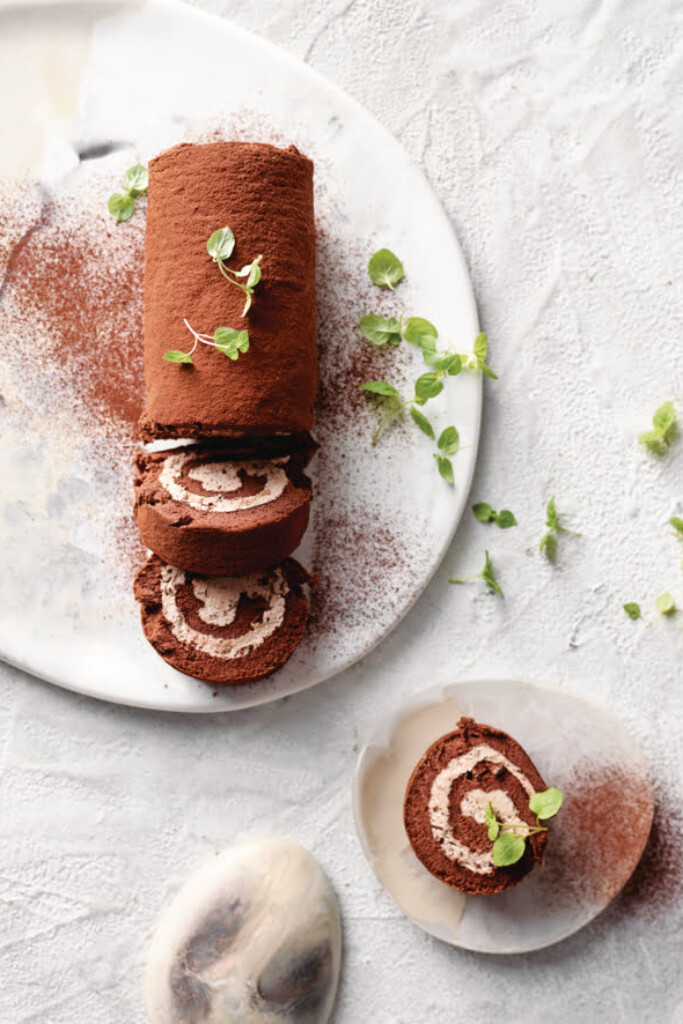 chocoladerol met mascarpone en pepermunt