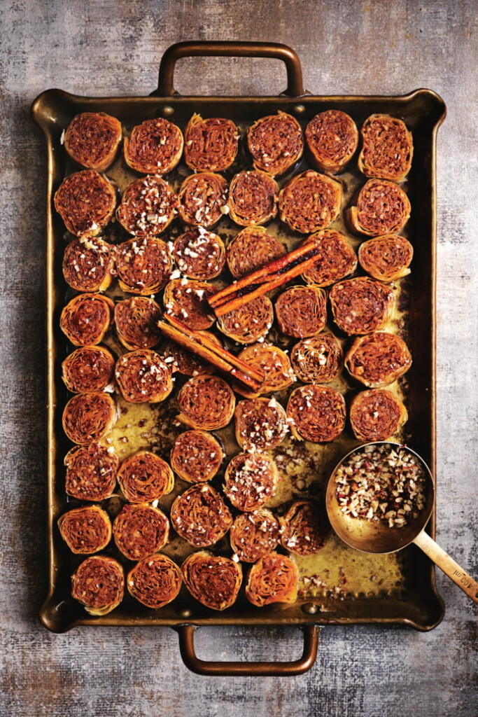 baklavarolletjes met pecannoten