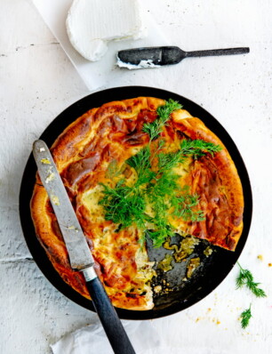 quiche met prei, dille, ricotta en geitenkaas