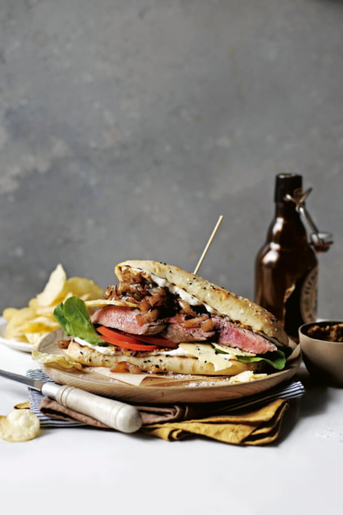 steak sandwich met biermosterd