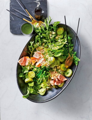 aardappelsalade met zalm en mierikswortelroom