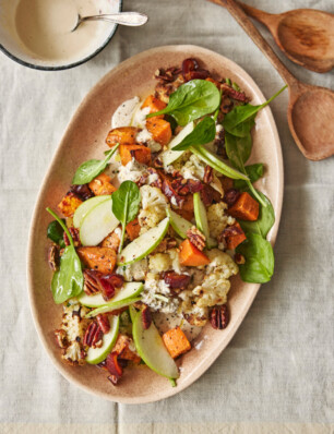 geroosterde bloemkoolsalade met tahinidressing