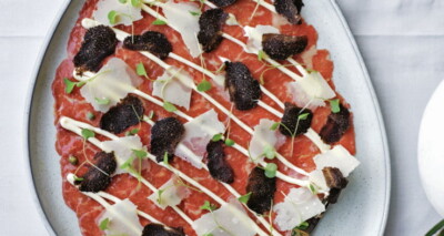 carpaccio met truffelmayonaise