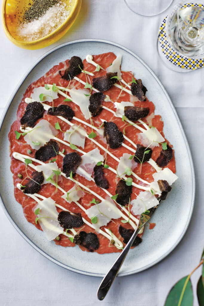 carpaccio met truffelmayonaise