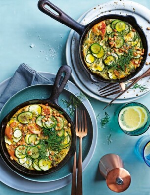 frittata met courgette en zalm