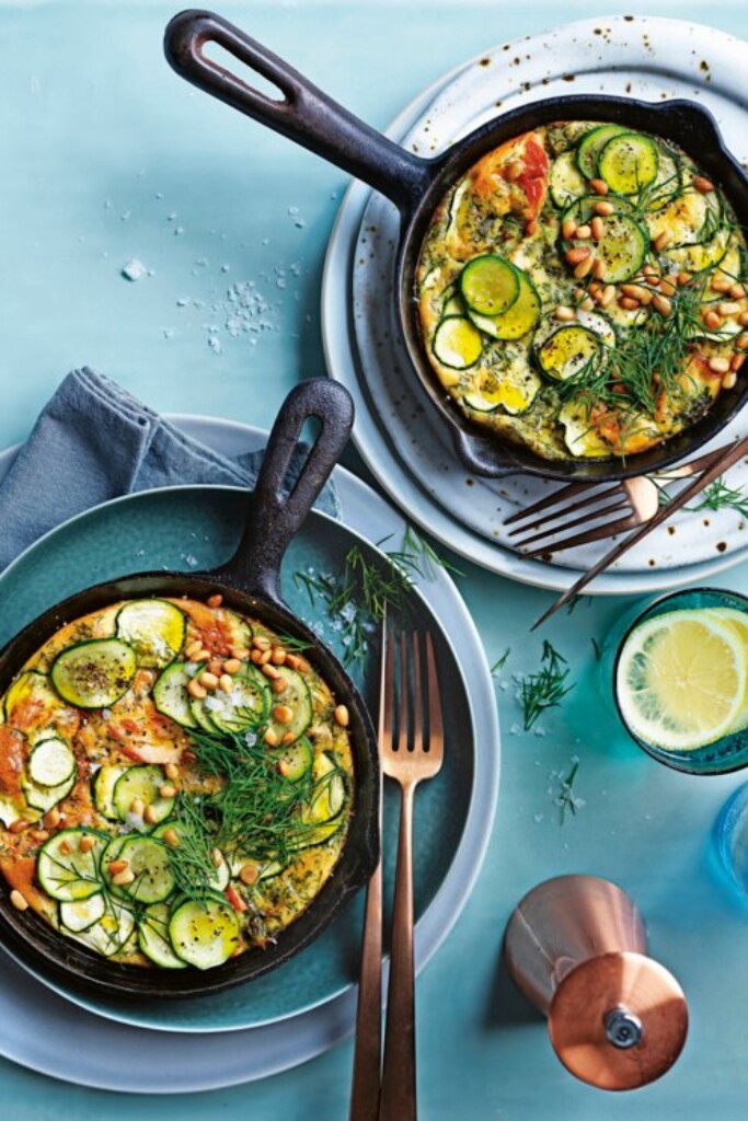 frittata met courgette en zalm