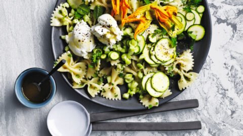 pastasalade met courgette geitenkaas