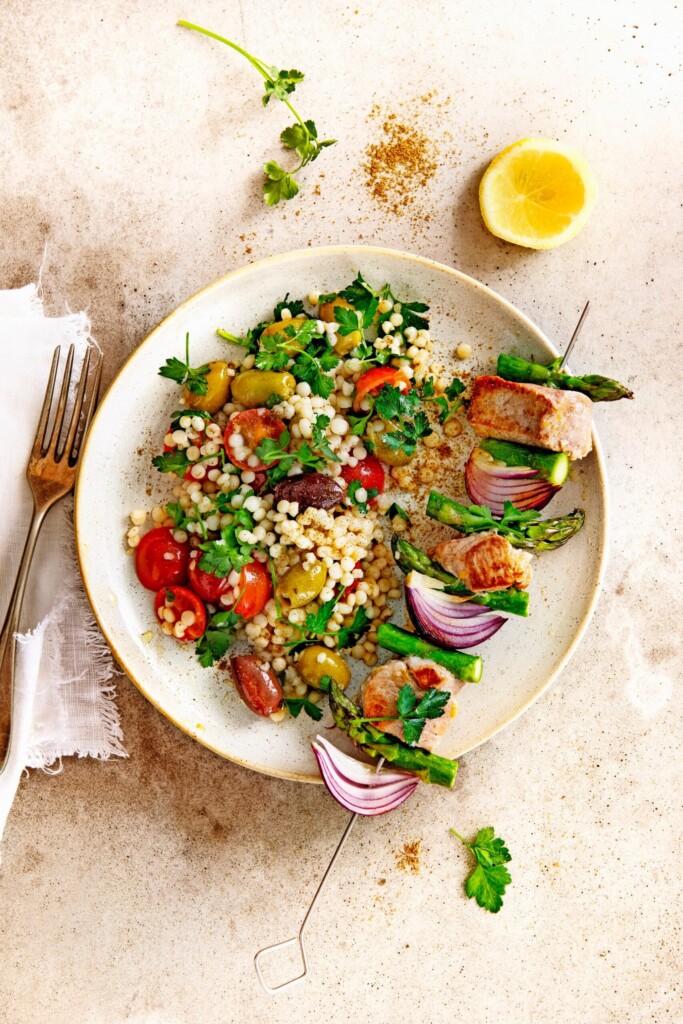 asperge-shaslick met couscous