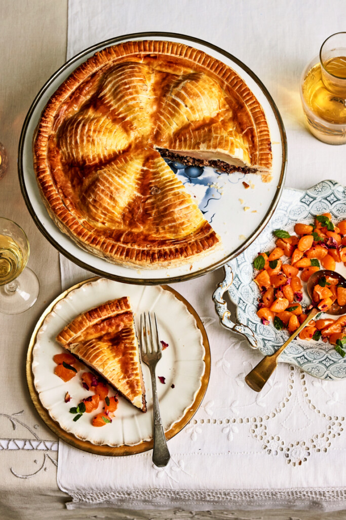 perengalette met mandarijn-muntsalade