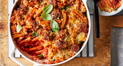 pasta met gehaktballetjes al forno