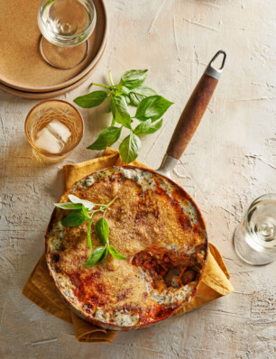 panlasagne met truffelbechamel & paddenstoelen