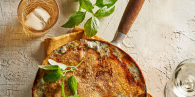 panlasagne met truffelbechamel & paddenstoelen