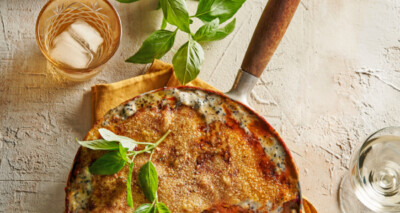 panlasagne met truffelbechamel & paddenstoelen