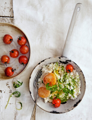 rucola-risotto met coquilles