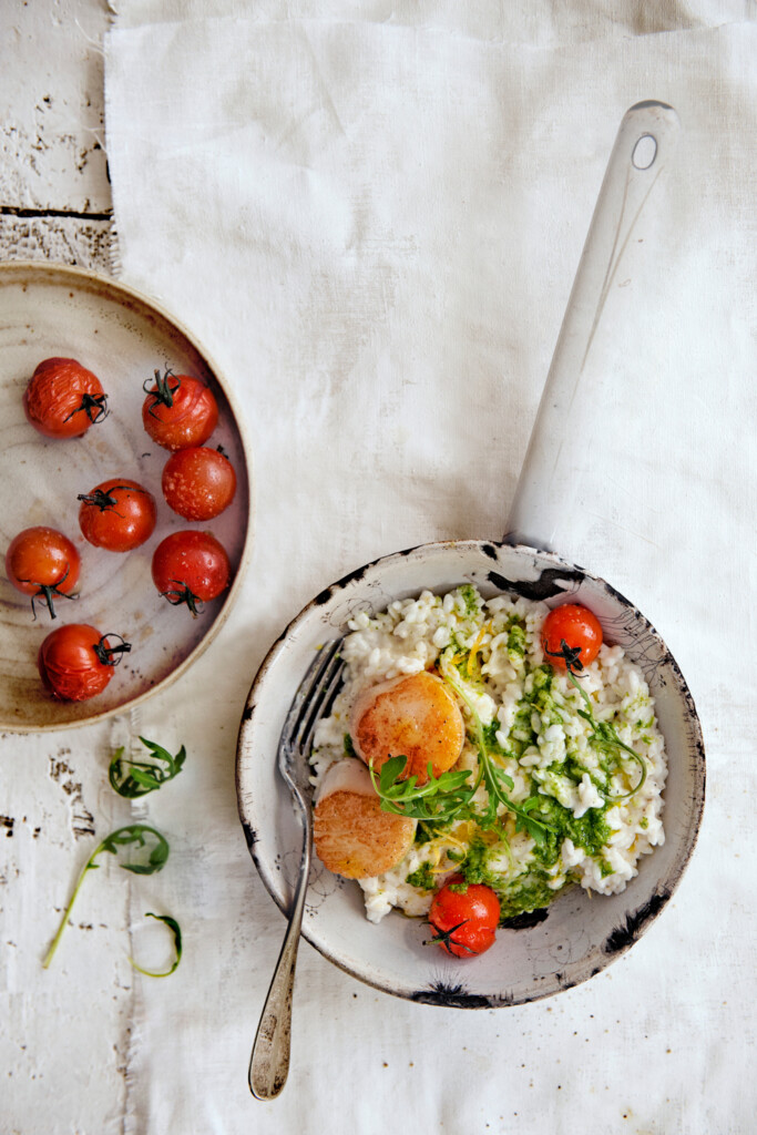 rucola-risotto met coquilles