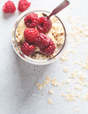 overnight oats met frambozen