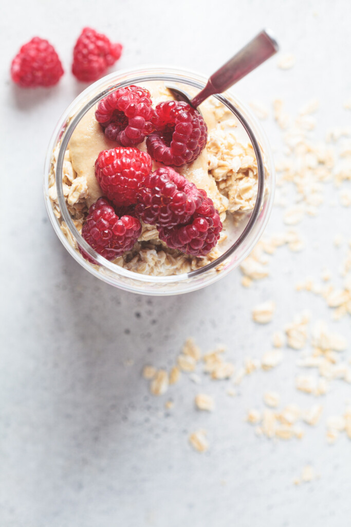 overnight oats met frambozen