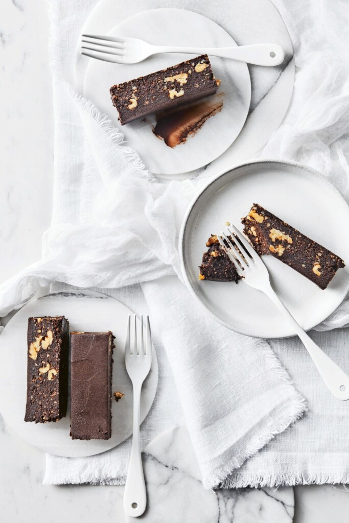 no bake brownies met walnoten & mokka-ganache