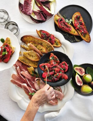 bruschetta met geroosterde paprika